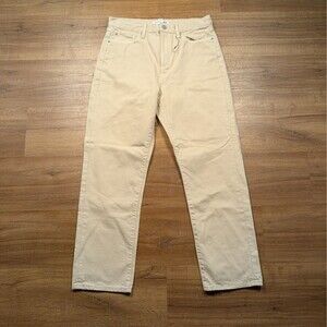 JW Anderson X UNIQLO Jeans Size 29x28 Tan Stitched Pockets Cotton Slim Straight